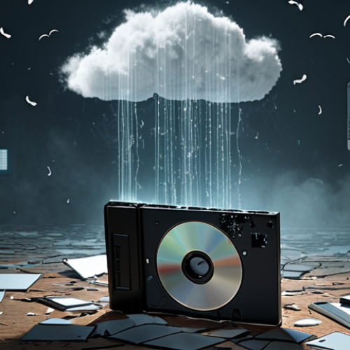 The Illusion of Cloud Safety & Digital Loss**
Prompt: "A person looking distraught at a digital photo album on a cracked, fading screen, with ghostly, pixelated images and files vanishing into thin air. Abstract, broken cloud symbols and obsolete digital storage devices (like a broken floppy disk or scratched CD) are scattered in the background, conveying a strong sense of digital fragility and lost memories. The scene is melancholic, with dim, ethereal lighting emphasizing vulnerability. Realistic, high detail, digital art."

**
