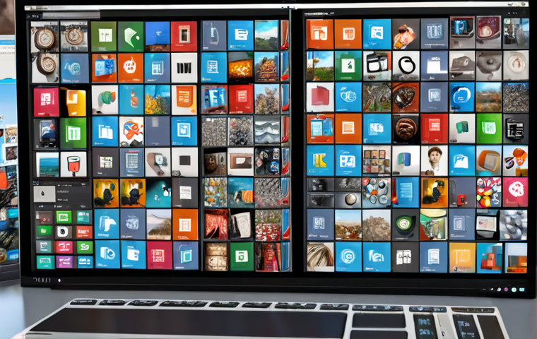 **A cluttered digital desktop:** Overlapping windows, scattered files, and overflowing app icons, symbolizing a loss of control over digital assets. A sense of digital chaos.